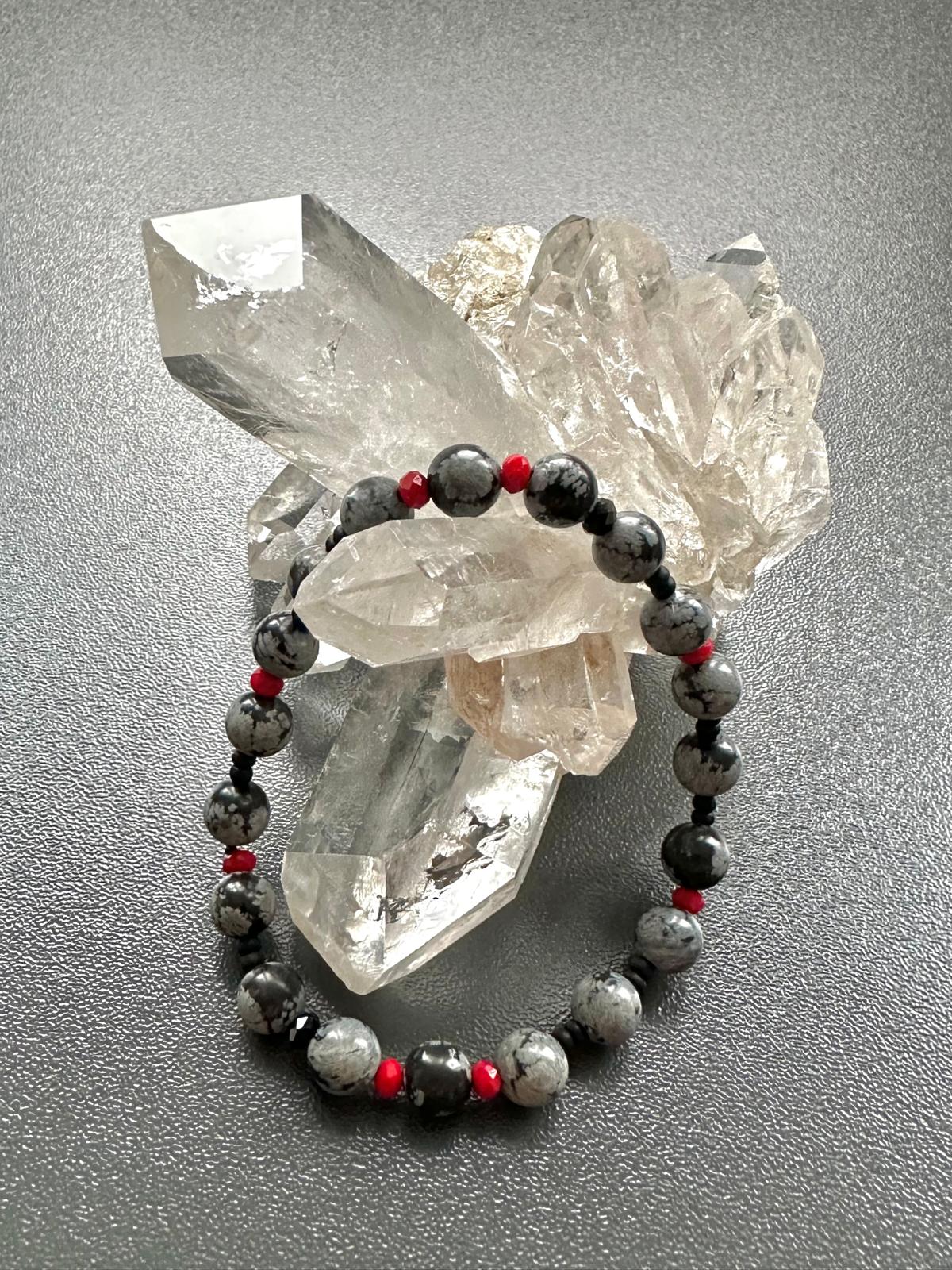 Armband Schneeflocken-Obsidian