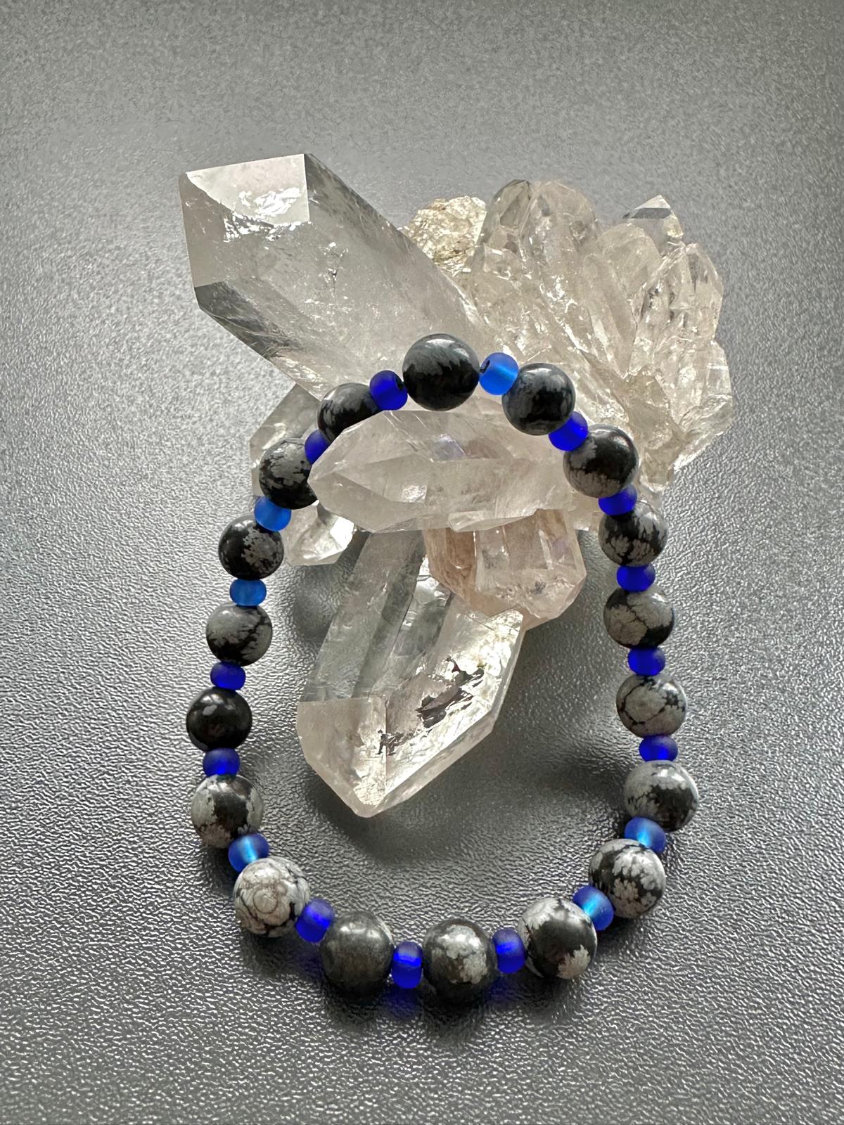 Armband Schneeflocken-Obsidian
