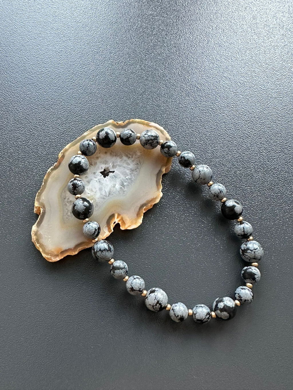 Armband Schneeflockenobsidian