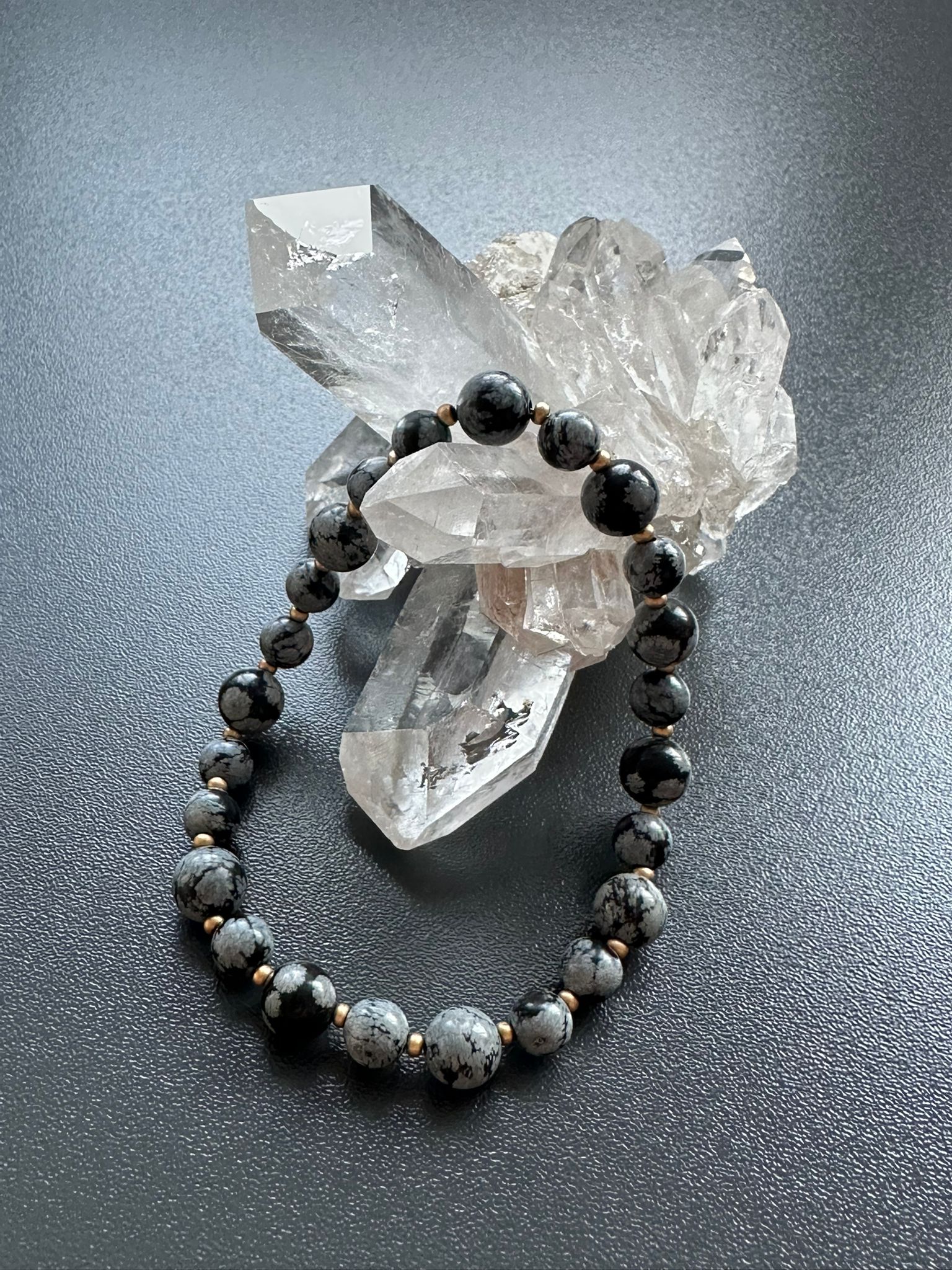 Armband Schneeflockenobsidian